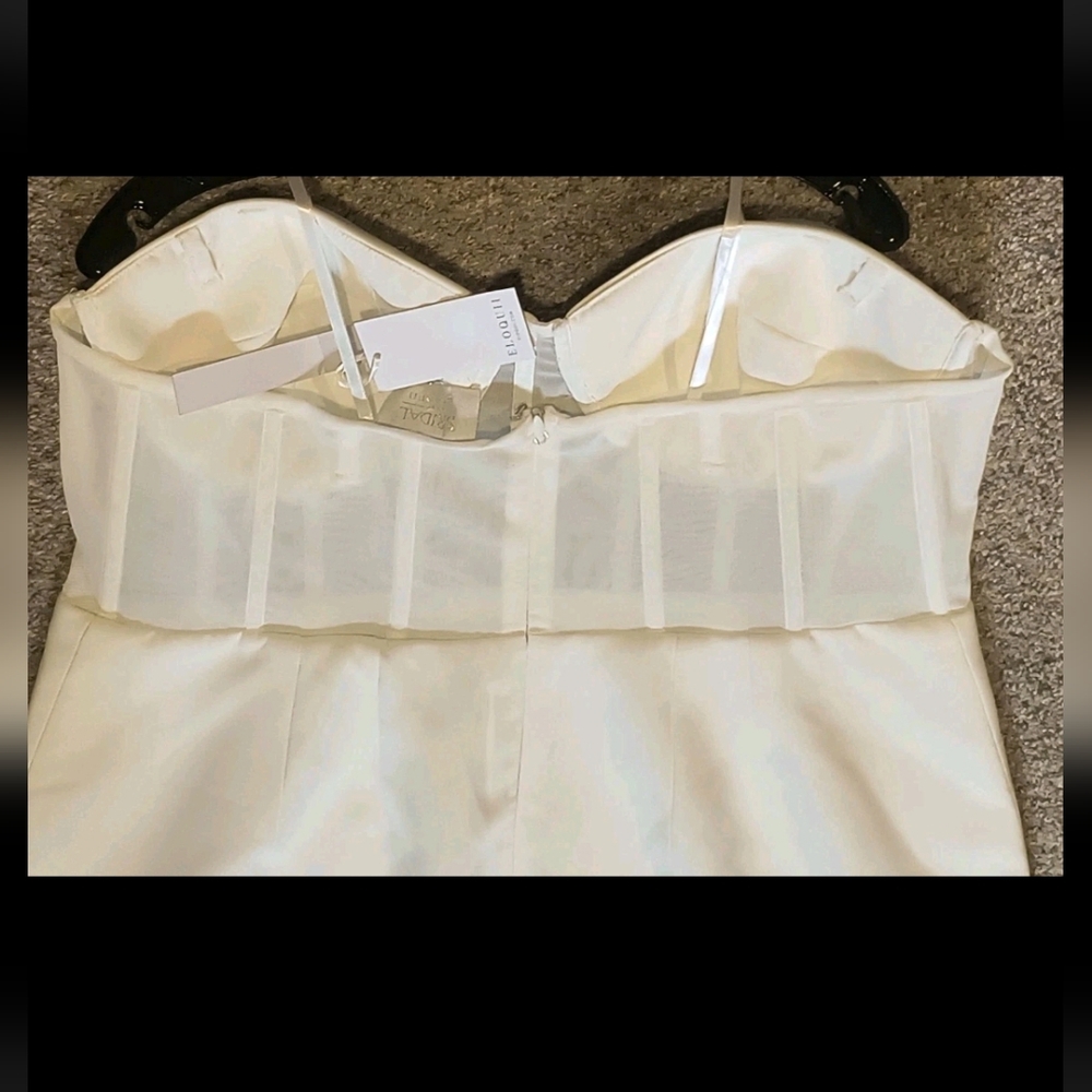 Bridal by ELOQUII Sheer Bodice Structured Dress White Size 16 NWT Strapless - Picture 7 of 9